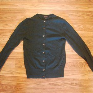 J. Crew Cashmere crewneck cardigan in Forest Green (XS)